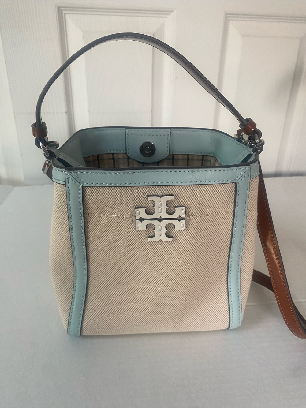 Tory Burch Small McGraw Canvas Bucket Bag